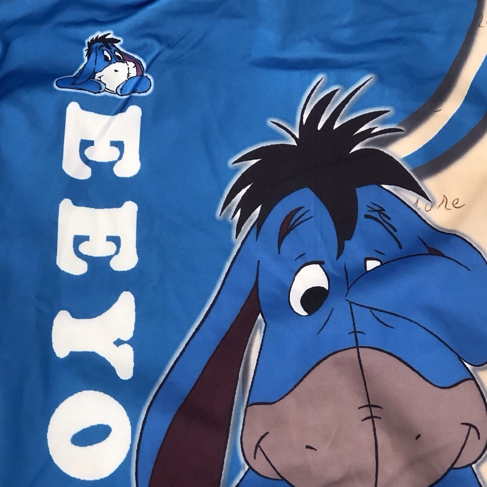 Disney Eeyore Hoodie 3XL Full Print Zip Up Winnie The Pooh Graphic Blue Adult - Picture 5 of 11